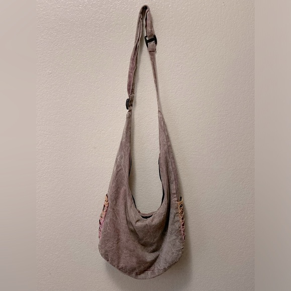 Y2K Patchwork Hippie Boho Artsy Pocket Zip Crossbody PURSE Nepal Handmade - Picture 10 of 10